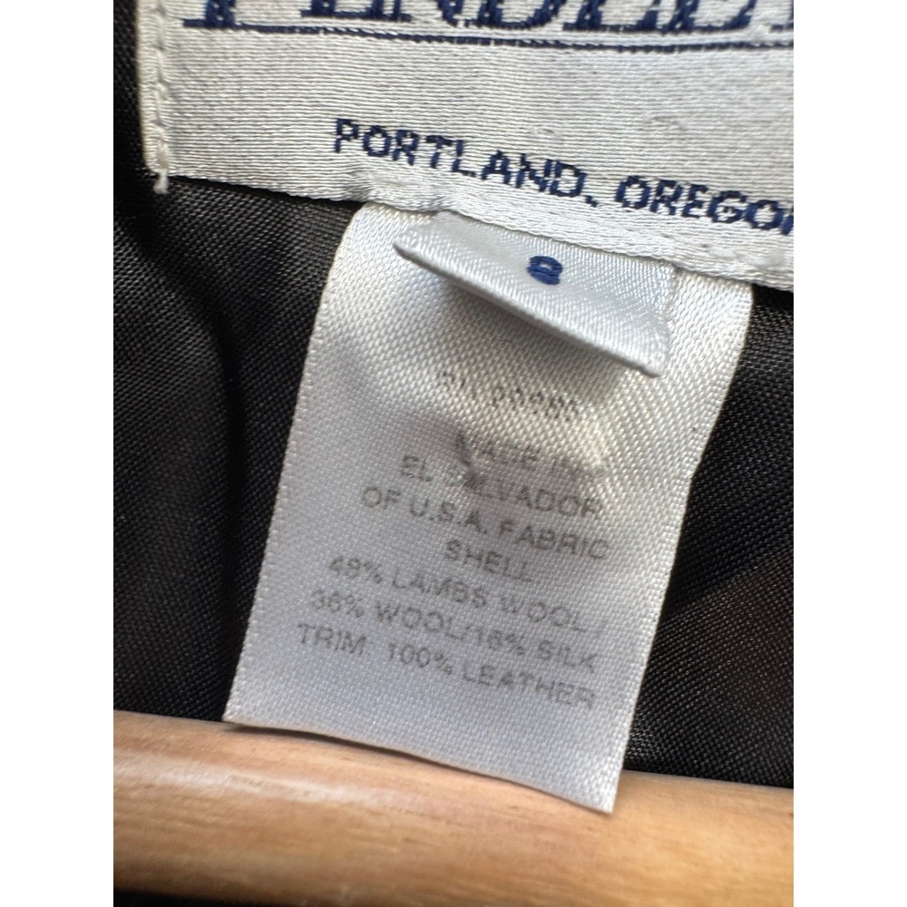 Pendleton Blazer Jacket Gray Lambs Wool Silk Leat… - image 5